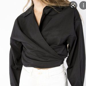 Shaina Mote Loire Top Onyx Poplin Side Small